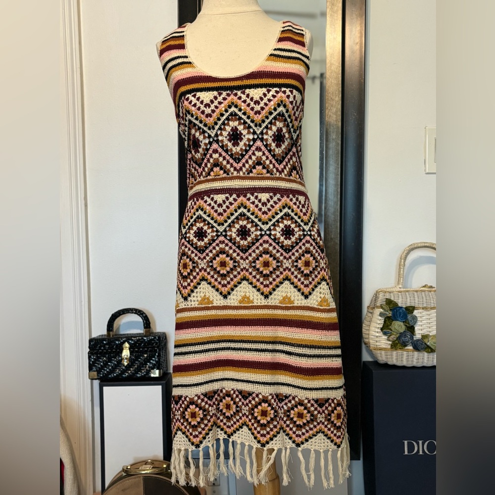 Miranda Lamberts CHILLI HAVANA NIGHTS CROCHET FRINGE DRESS size Small